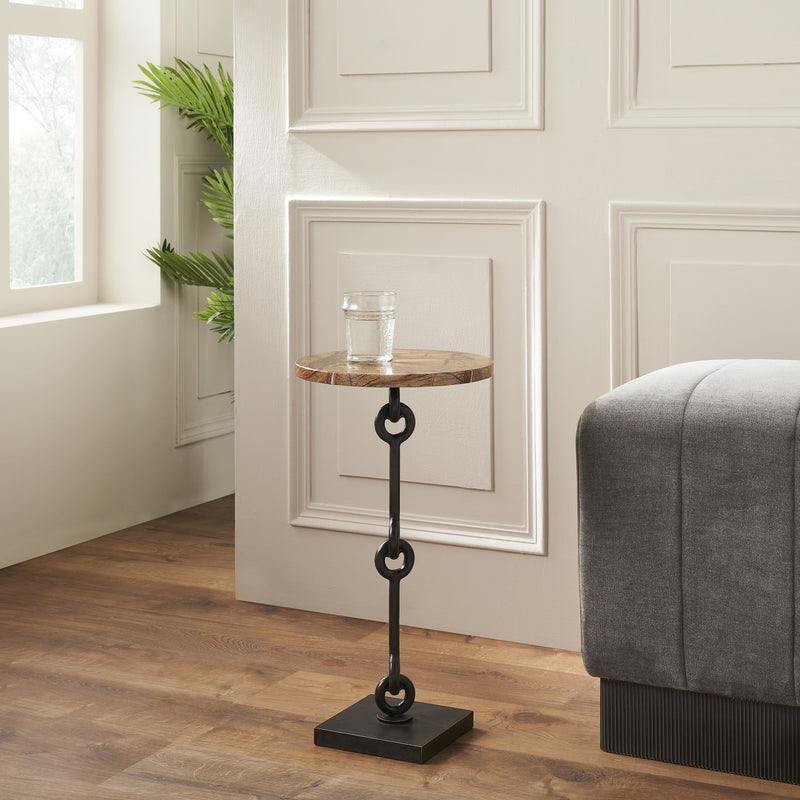 NAUTICAL MARBLE ACCENT TABLE
