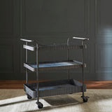 CADMUS ENTERTAINMENT BAR CART- GLASS