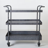 CADMUS ENTERTAINMENT BAR CART- GLASS
