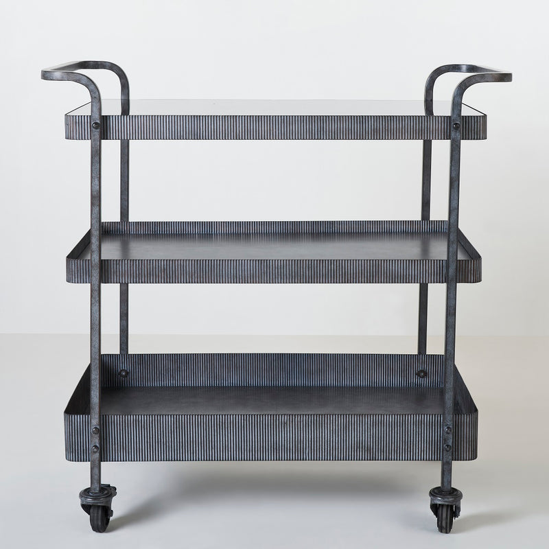 CADMUS ENTERTAINMENT BAR CART- GLASS