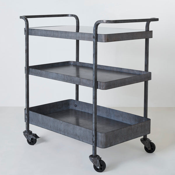 CADMUS ENTERTAINMENT BAR CART- GLASS