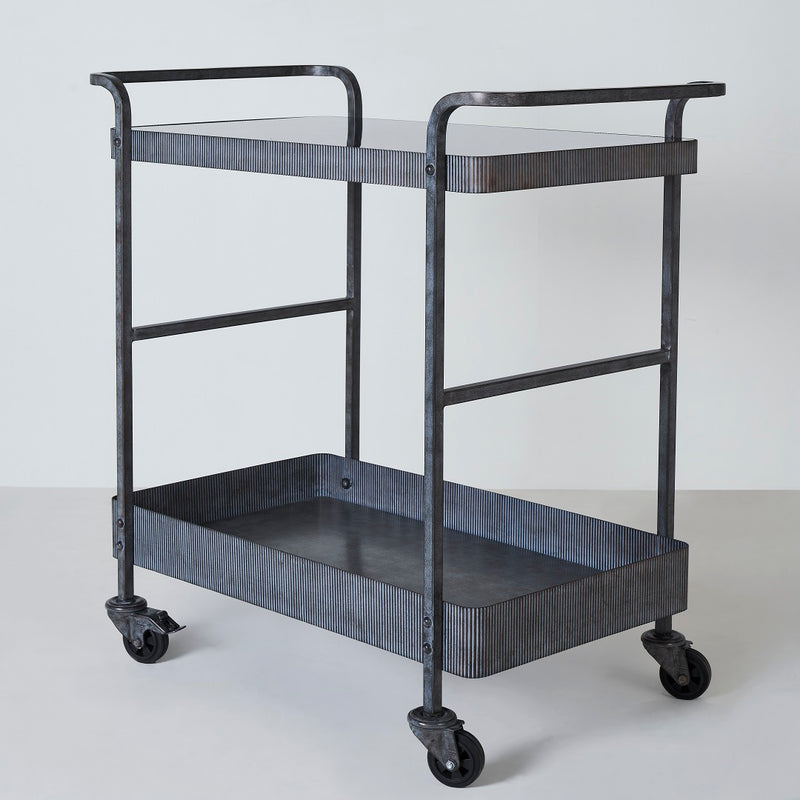 CADMUS ENTERTAINMENT BAR CART- GLASS