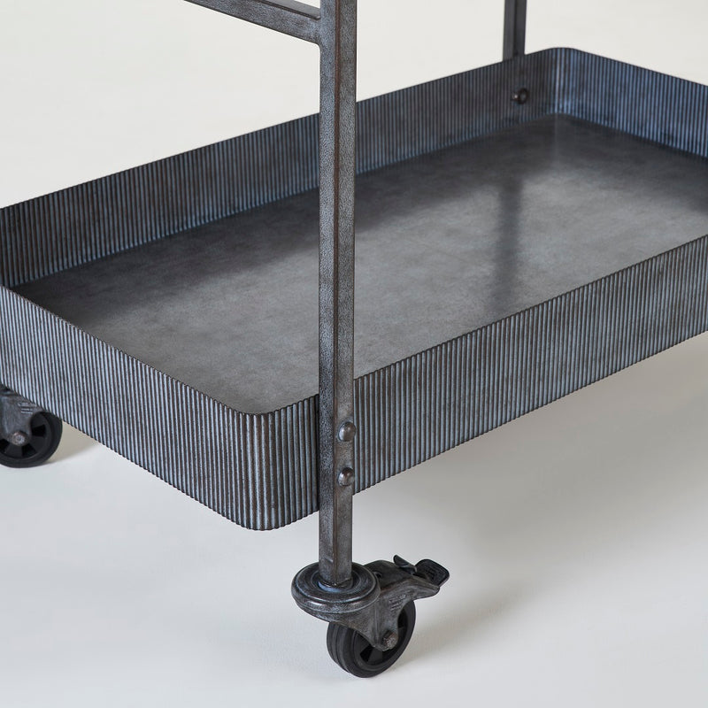 CADMUS ENTERTAINMENT BAR CART- GLASS
