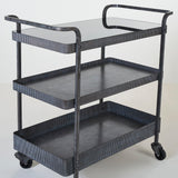 CADMUS ENTERTAINMENT BAR CART- GLASS
