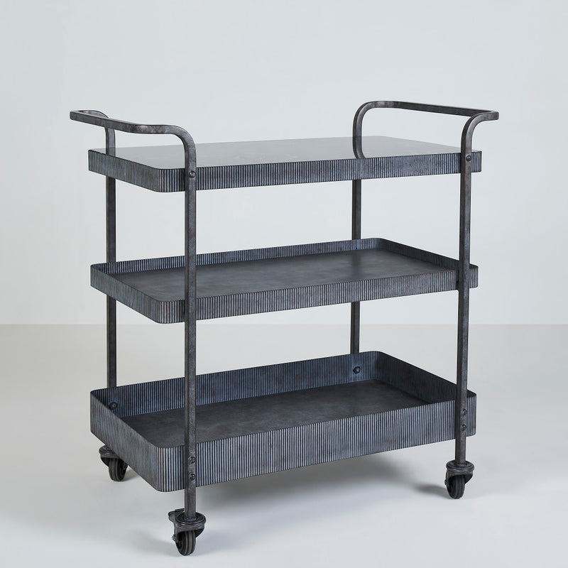 CADMUS ENTERTAINMENT BAR CART- GLASS
