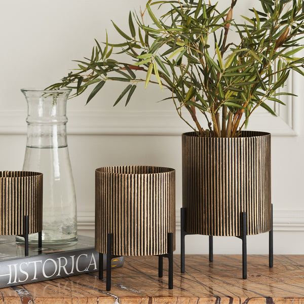 EREBUS TABLE PLANTERS- SET OF 3 GOLD