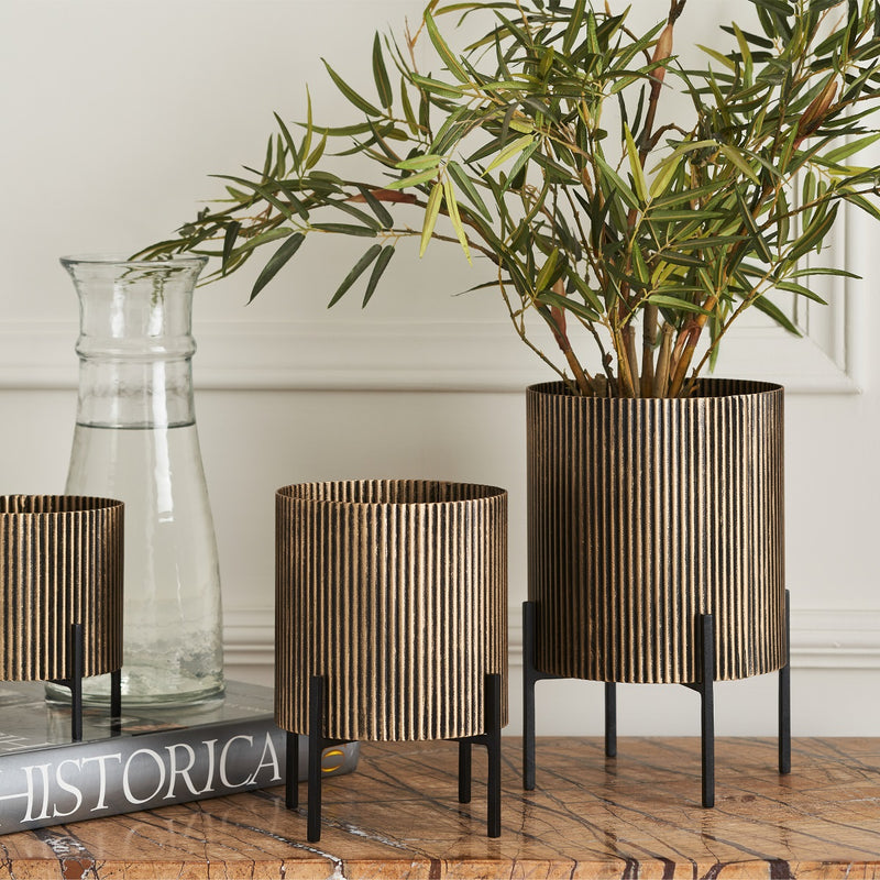 EREBUS TABLE PLANTERS- SET OF 3 GOLD