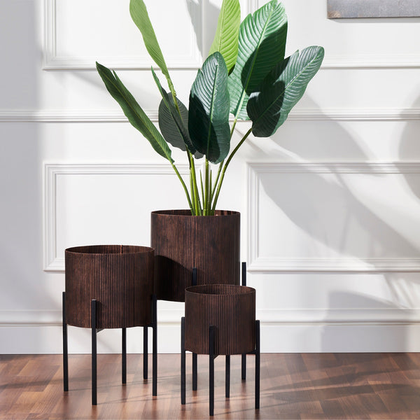 EREBUS FLOOR PLANTERS- SET OF 3 COPPER