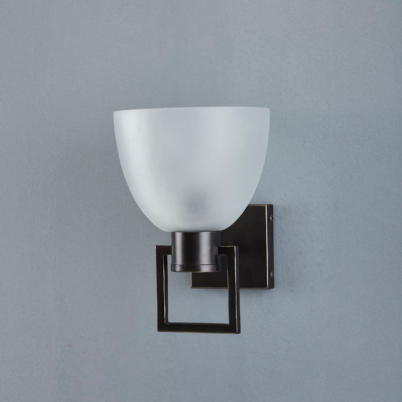 TROY WALL LIGHT FROSTED BRONZE