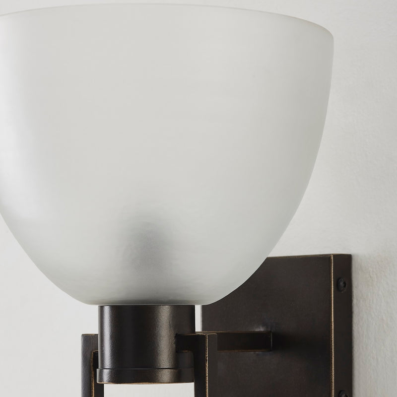 TROY WALL LIGHT FROSTED BRONZE