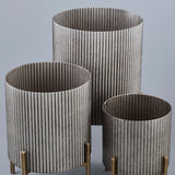 EREBUS FLOOR PLANTERS- SET OF 3 SILVER