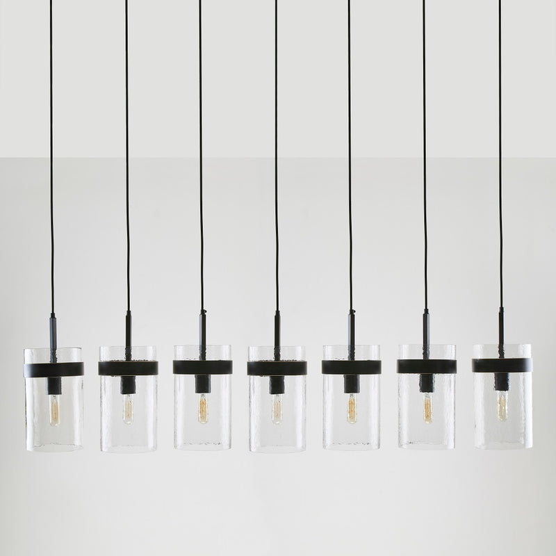 UKIYO 7 LIGHT CHANDELIER OAKWOOD