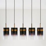 UKIYO 5 LIGHT CHANDELIER OMBRE CHAMPAGNE