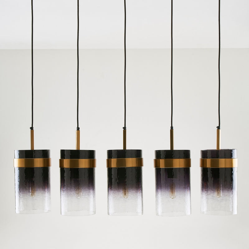 UKIYO 5 LIGHT CHANDELIER OMBRE CHAMPAGNE