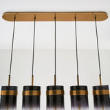 UKIYO 5 LIGHT CHANDELIER OMBRE CHAMPAGNE