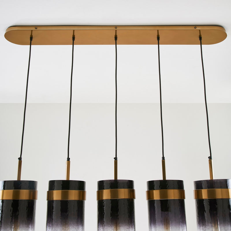 UKIYO 5 LIGHT CHANDELIER OMBRE CHAMPAGNE