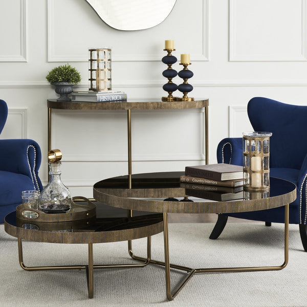 DAUMIER COFFEE TABLE SET OF 2 BRASS