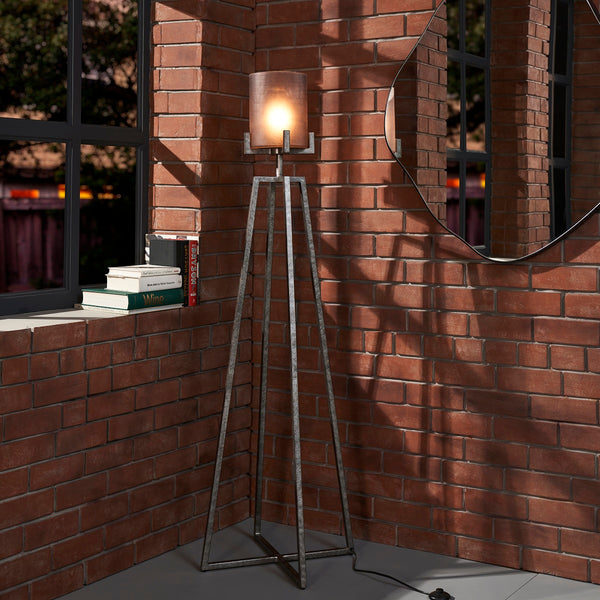 LINORE FLOOR UPLIGHTER SILVER