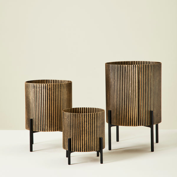 EREBUS TABLE PLANTERS- SET OF 3 GOLD