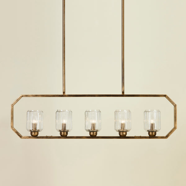 ERSA 5 LIGHT CHANDELIER GOLD