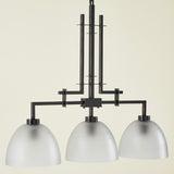 TROY 3 LIGHT CHANDELIER FROSTED BRONZE