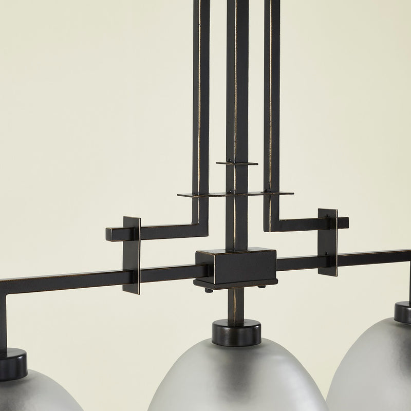 TROY 3 LIGHT CHANDELIER FROSTED BRONZE