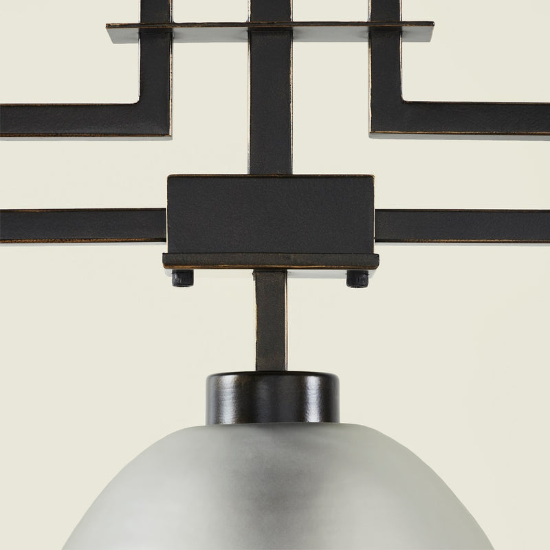 TROY 3 LIGHT CHANDELIER FROSTED BRONZE