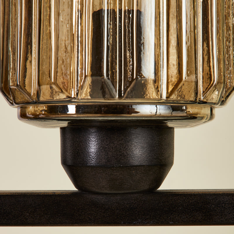 ERSA 5 LIGHT CHANDELIER OAKWOOD
