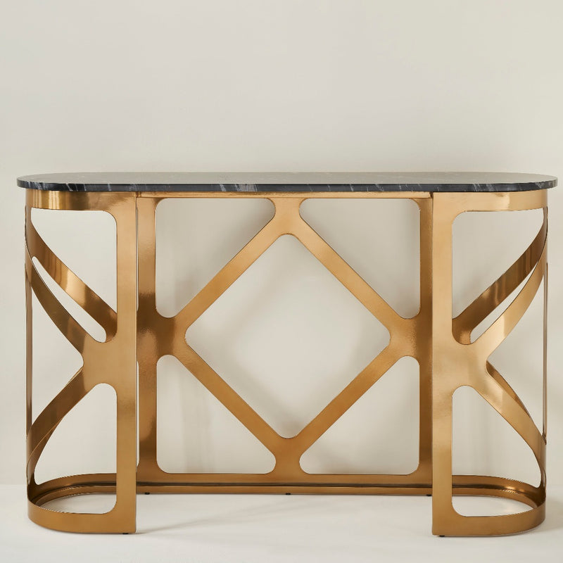 THEBES CONSOLE TABLE BLACK CHAMPAGNE