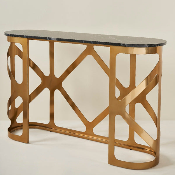THEBES CONSOLE TABLE BLACK CHAMPAGNE