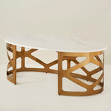 THEBES COFFEE TABLE WHITE CHAMPAGNE