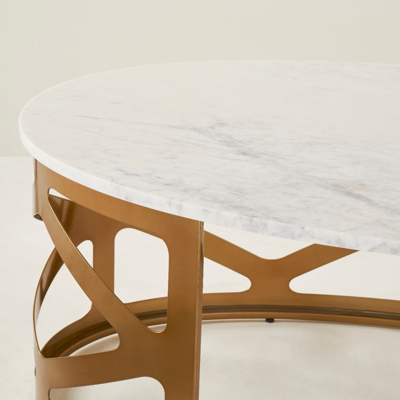 THEBES COFFEE TABLE WHITE CHAMPAGNE