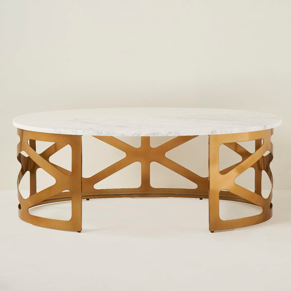 THEBES COFFEE TABLE WHITE CHAMPAGNE