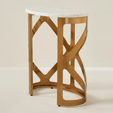 THEBES END TABLE WHITE CHAMPAGNE