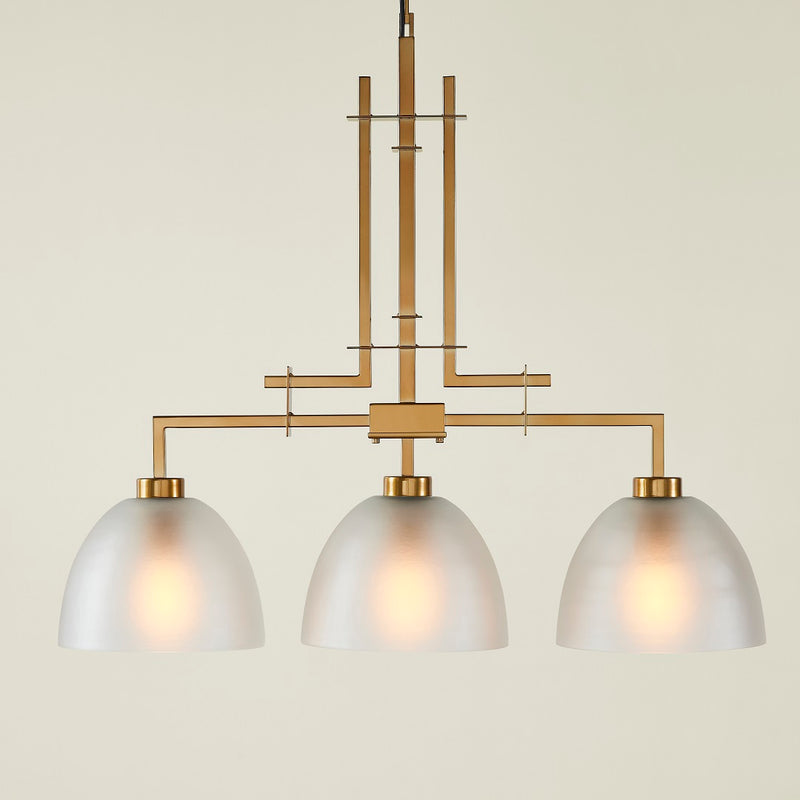 TROY 3 LIGHT CHANDELIER FROSTED CHAMPAGNE