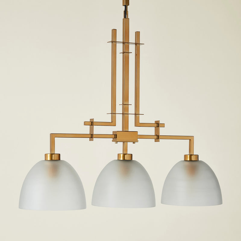 TROY 3 LIGHT CHANDELIER FROSTED CHAMPAGNE
