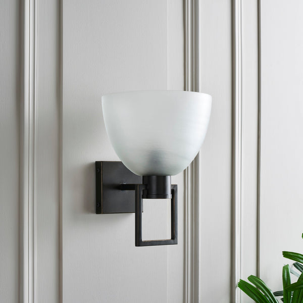 TROY WALL LIGHT FROSTED BRONZE