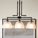 TROY 3 LIGHT CHANDELIER FROSTED BRONZE