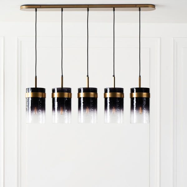 UKIYO 5 LIGHT CHANDELIER OMBRE CHAMPAGNE