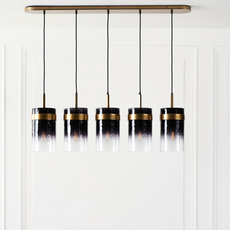 UKIYO 5 LIGHT CHANDELIER OMBRE CHAMPAGNE