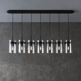 UKIYO 7 LIGHT CHANDELIER OAKWOOD