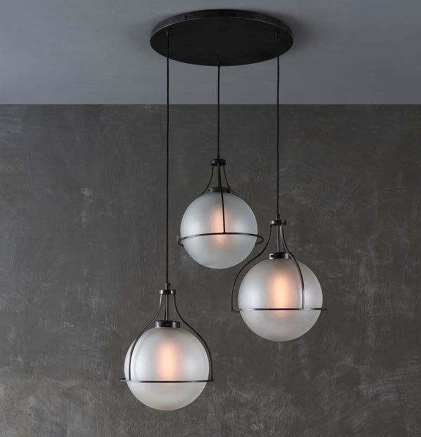 ORACLE 3 LIGHT CHANDELIER OAKWOOD