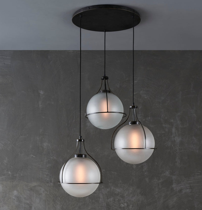 ORACLE 3 LIGHT CHANDELIER OAKWOOD