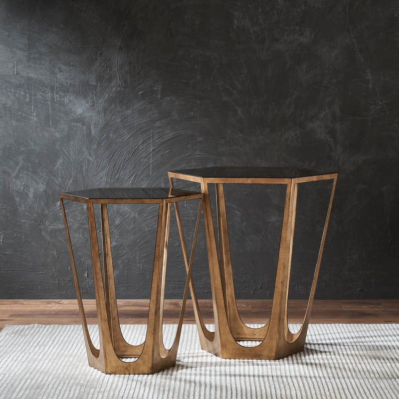 CATALAN END TABLE- SET OF 2 CHAMPAGNE
