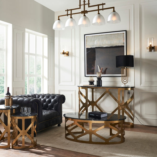 TROY 5 LIGHT CHANDELIER  CHAMPAGNE
